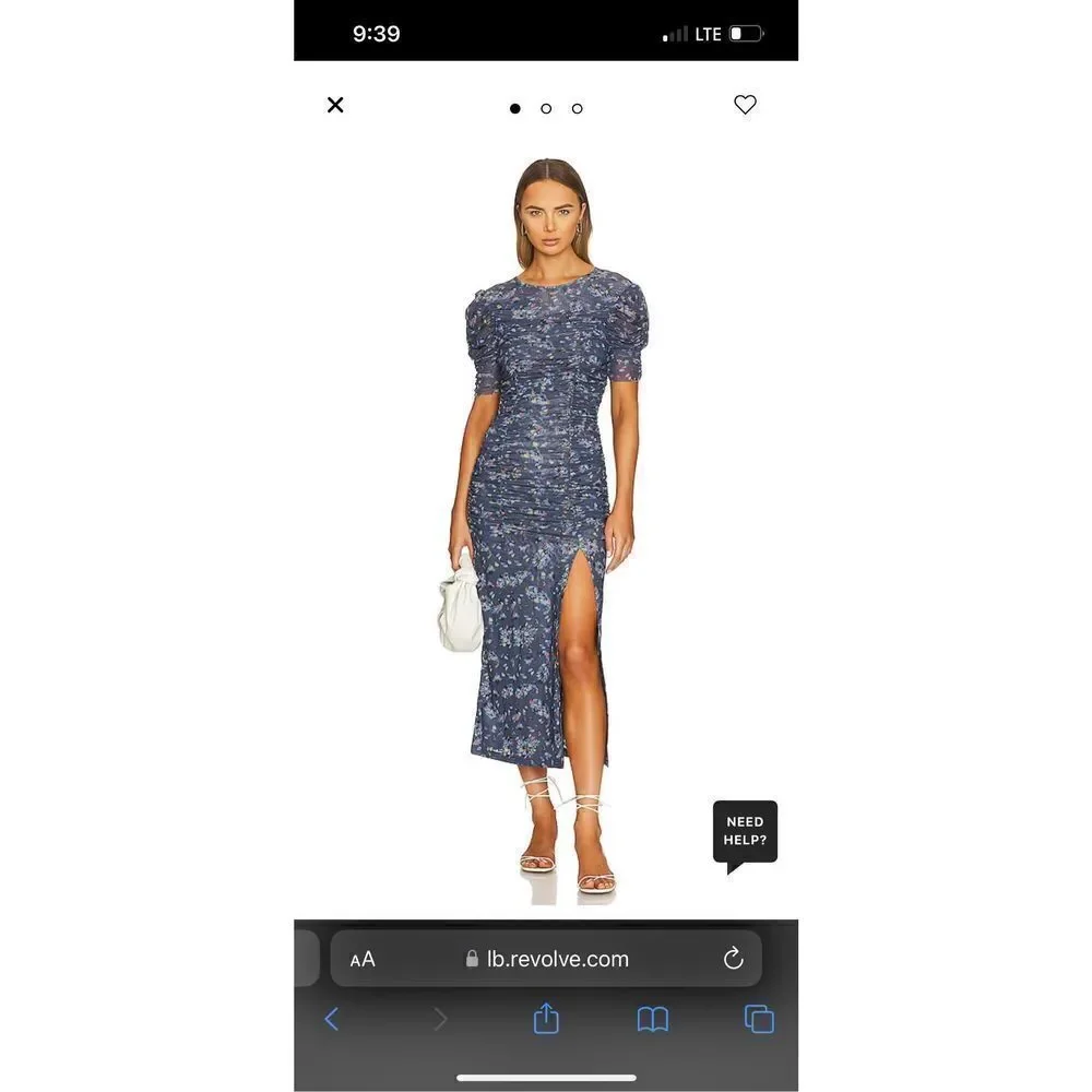 Free People Briella Midi blue size size xs